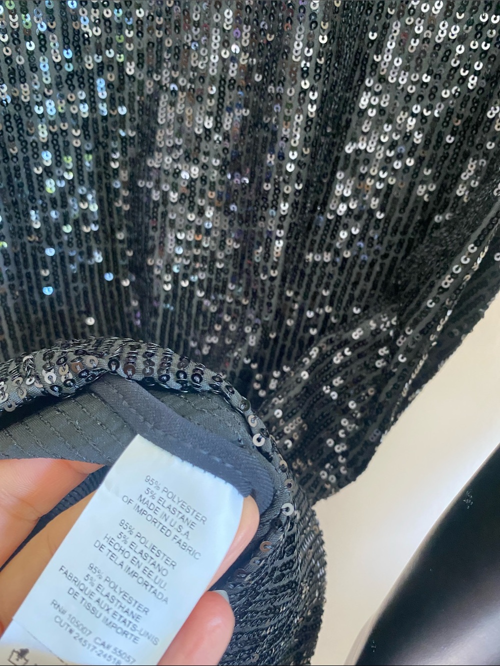 MARINA Black Ribbed Sparkling Sequin Mini Dress - Picture 11 of 11